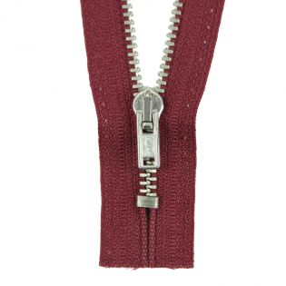 Reißverschluss Opti - M40-silber - 12cm - Werraschieber - nicht teilbar - bordeaux