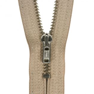 Reißverschluss Opti - M40-silber - 6cm - Werraschieber - nicht teilbar - beige