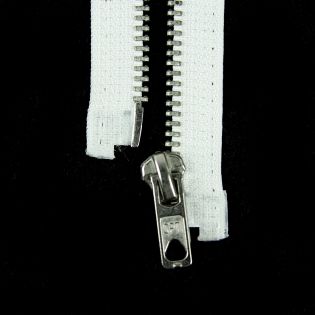 Reißverschluss Opti - M60-silber - 40cm - Werraschieber - teilbar - weiß