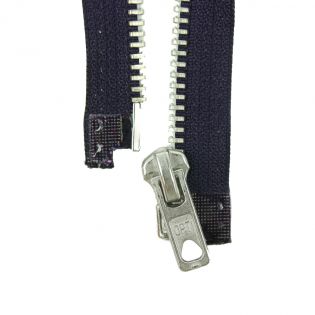 Reißverschluss Opti - M60-silber - 70cm - Werraschieber - teilbar - navy