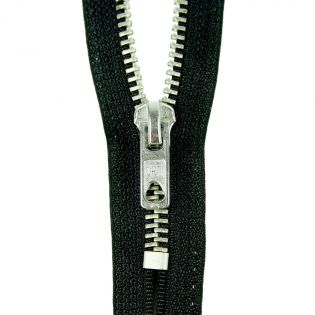 Reißverschluss Opti - M60-silber - 16cm - Werraschieber - nicht teilbar - schwarz