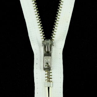 Reißverschluss Opti - M60-silber - 20cm - Werraschieber - nicht teilbar - weiß