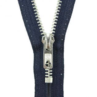 Reißverschluss Opti - M60-silber - 14cm - Werraschieber - nicht teilbar - navy
