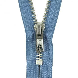 Reißverschluss Opti - M60-silber - 18cm - Werraschieber - nicht teilbar - himmelblau