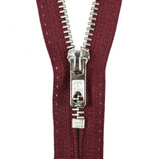 Reißverschluss Opti - M60-silber - 20cm - Werraschieber - nicht teilbar - bordeaux