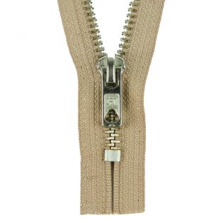 Reißverschluss Opti - M60-silber - 18cm - Werraschieber - nicht teilbar - beige