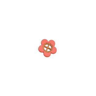 4-Loch-Knopf - Blume - rosa - 20 mm 