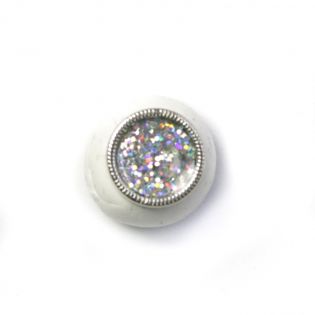 Öse - metallisiert - Glitzer - 12 mm - silber