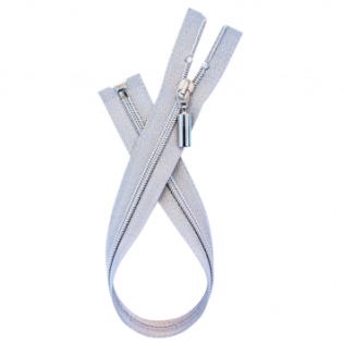 Reißverschluss - teilbar - 40 cm - silber