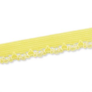 Spitzenborte - elastisch - 10 mm - gelb