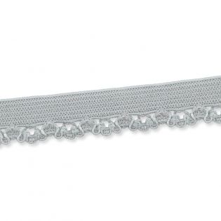 Spitzenborte - elastisch - 10 mm - silbergrau