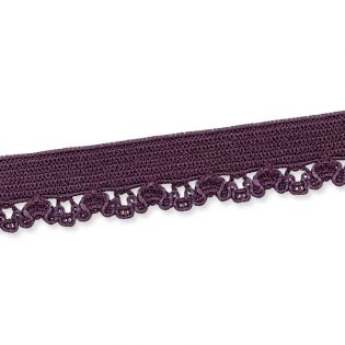 Spitzenborte - elastisch - 10 mm - aubergine