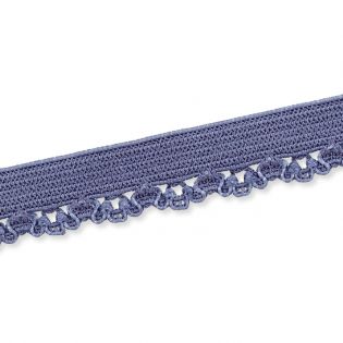 Spitzenborte - elastisch - 10 mm - rauchblau
