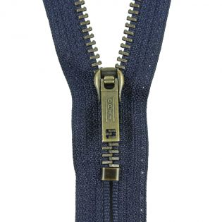 Reißverschluss Opti - M60-antik-gold - 20cm - Werraschieber - nicht teilbar - navy