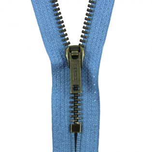 Reißverschluss Opti - M60-antik-gold - 18cm - Werraschieber - nicht teilbar - himmelblau