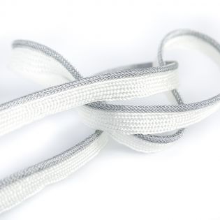 Paspel - 2-farbig - 10 mm - weiss-silber