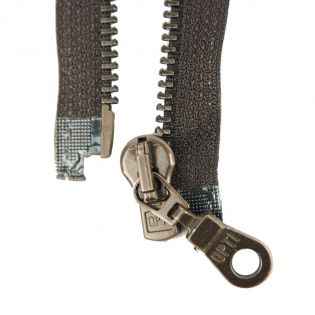 Reißverschluss Opti - M60-antik-gold - 60cm - Moselschieber - teilbar - zartbitterschoko