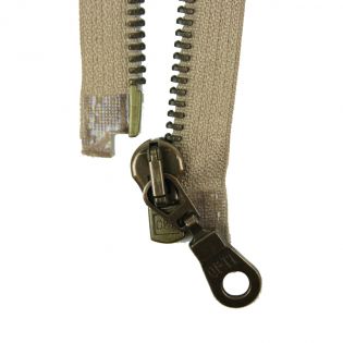 Reißverschluss Opti - M60-antik-gold - 80cm - Moselschieber - teilbar - beige