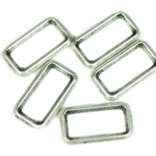Rechteck-Ring - 40 mm - gebürstetes silber