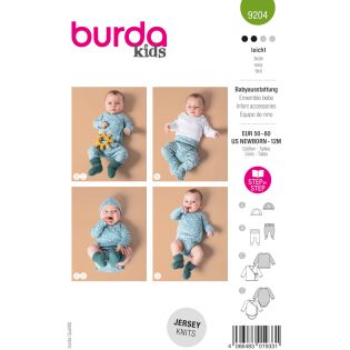 Schnittmuster - burda kids - Set, Mütze, Hose und Wickeljacke - 9204