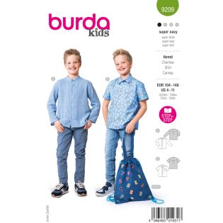 Schnittmuster - burda kids - Hemd mit Stehkragen - 9209