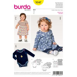 Schnittmuster - burda kids - Kleid mit Body –  Body – Schrittverschluss - 9347  
