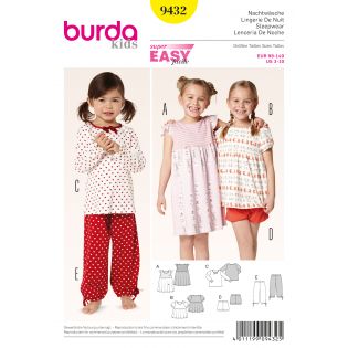 Schnittmuster - burda kids - Nachthemd & Schlafanzug - 9432