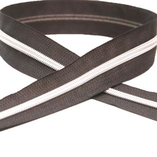 AY - Spiral - Reißverschluss - Metallic - 5 mm - Meterware - schwarz / Silber