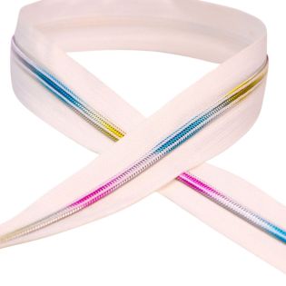 AY - Spiral - Reißverschluss - Metallic - 5 mm - Meterware - weiß
