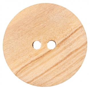 Holzknopf - rund - 2-Loch - 28 mm