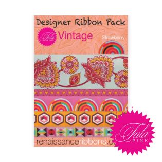 Tula Pink - Designer Bänder Set Strawberry