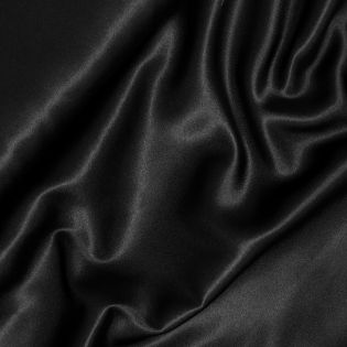 Satin Crepe - uni - schwarz