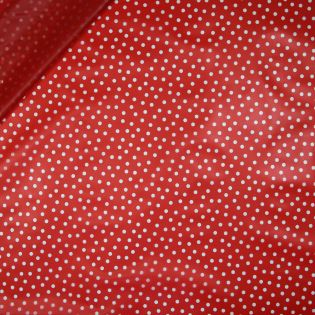 Regenjackenstoff - transparent - Dots - rot