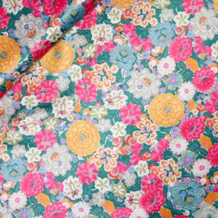 Satin - Inkjet - Blumenstickerei