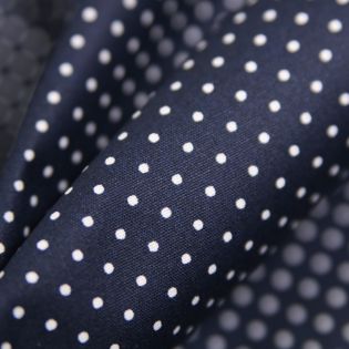 Baumwolle - beschichtet - Punkte - navy