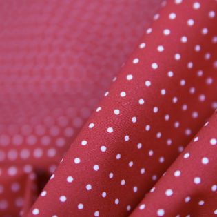 Baumwolle - beschichtet - Punkte - rot