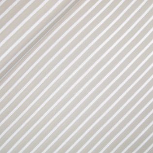 Interlockjersey - Streifen - beige-weiss