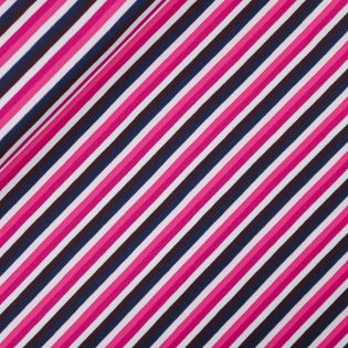 Baumwolljersey - Stripes - pink-weiß-schwarz-rotbraun