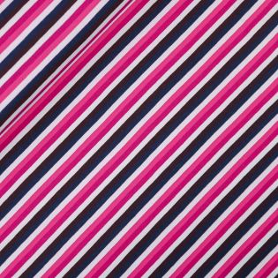 Baumwolljersey - Stripes - pink-weiß-schwarz-rotbraun