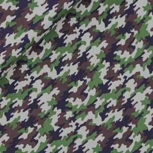Baumwolle - Camouflage - Tarnung - braun - grün