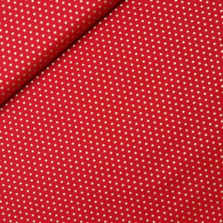 Baumwolle - Weihnachten - Sterne - rot, gold