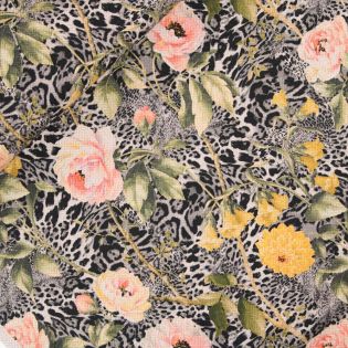 Jacquard - Blumen Leo - schwarz