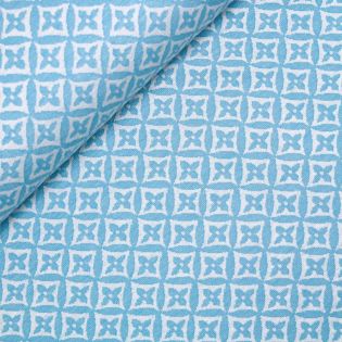 Jacquard - Jersey - Kachel - blau