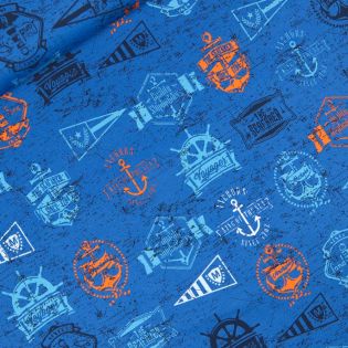 Baumwolljersey - Nautik - dunkelblau