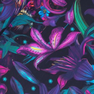 Baumwolljersey -  Liliennacht - lila
