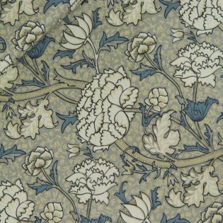 Baumwolljersey -  Kühle Botanik - grau - beige 