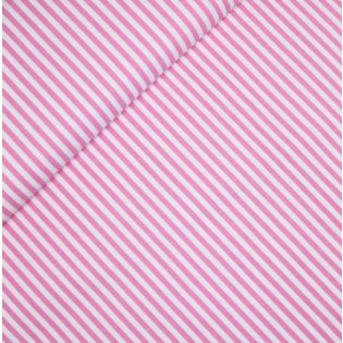 Baumwolle - Streifen mittel - rosa - weiß
