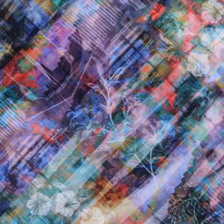 Patchwork - Baumwolle - My Bright Town - lila blau