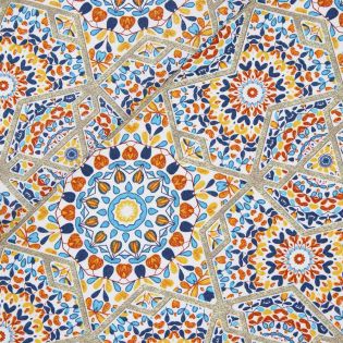Dekostoff - Orient  Mandala - bunt