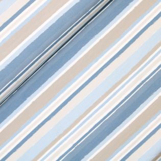 French Terry - Streifen - blau-beige